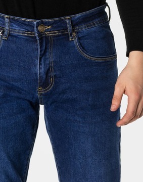 Spodnie Jeansowe Męskie Granatowe Texasy Dżinsy Jeansy Jeans 2195 r W40 L32