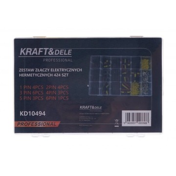 РАЗЪЕМЫ ГЕРМЕТИЧНЫЕ АВТОМОБИЛЬНЫЕ ЭЛЕКТРИЧЕСКИЕ 424 шт. KRAFT&DELE PIN CUBE