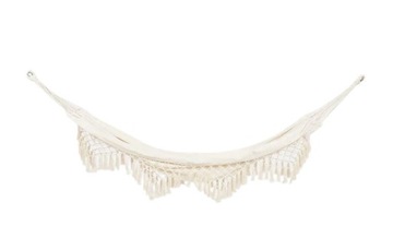 Hamak w stylu boho 100 x 275 cm kremowy
