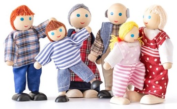ZABAWKI DLA DZIECI RODZINKA LALKI DO DOMKU WOODY