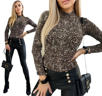 Klasyczna modna wygodna BLUZKA GOLFIK piękne kolory animal print