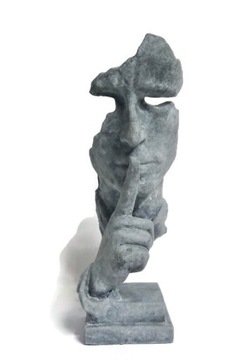 Rzeźba -Cisza H-33cm.Kolor szary kamień
