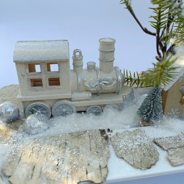 БЕЛОЕ РОЖДЕСТВО СОЗДАЕМ, ПОДСВЕТЕННОЕ, ПОЛЬСКОЕ РУКОДЕЛИЕ