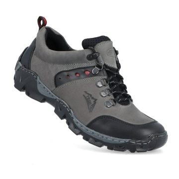 OBUWIE TREKKINGOWE PÓŁBUTY SKÓRA 028 SZARY r 41