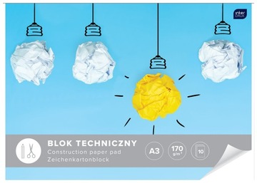 Blok techniczny biały A3 10 kartek Interdruk BLTA3