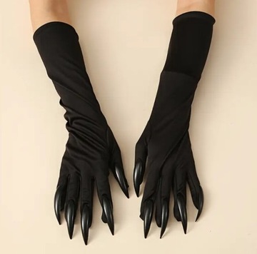 Rękawiczki PAZURY szpony Wiedźmy Czarownicy Strój Halloween