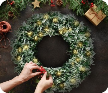 РОЖДЕСТВЕНСКИЙ ВЕНОК, СВЕТОДИОДНЫЙ УКРАШЕНИЕ, 50 СМ