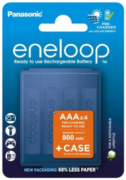 4X AKUMULATORKI PANASONIC ENELOOP R03 AAA 4BL +BOX