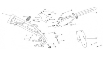 Верхний болт крепления двигателя, гайка M8x115 MRF 80 120 140 160 KAYO