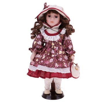 Lalka porcelanowa 30 cm w stroju ludowym,