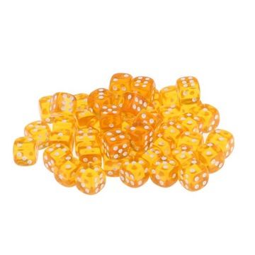 100 кубиков D6, многогранные, акриловые, для настольной настольной игры DND RPG, синий, оранжевый