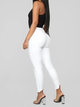 Black and White Ripped Jeans For women Slim denim