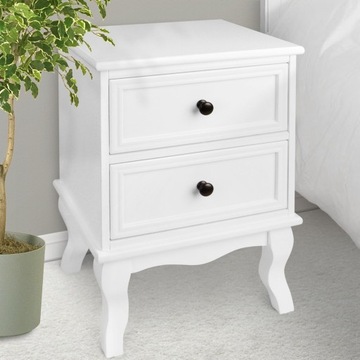 БЕЛЫЙ ПРИМОЧНЫЙ ШКАФ СТОЛ ДЛЯ СПАЛЬНИ С 2 ЯЩИКАМИ