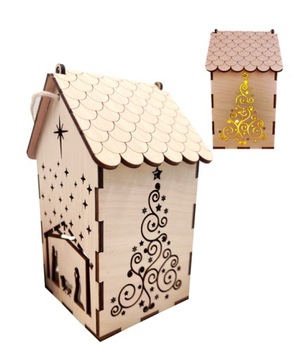 Lampion Adwentowy Drewniany na Roraty LED