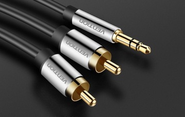 АДАПТЕР VENTION КАБЕЛЬ AUX АУДИОКАБЕЛЬ 2X RCA CINCH НА MINIJACK 3,5 ММ 0,5 М