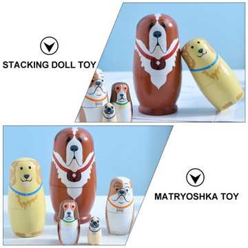5 SZTUK KREATYWNA ZABAWKA ZWIERZĄT PSA MATRYOSHKA