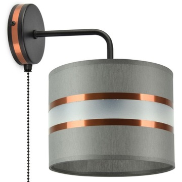 Lampa Ścienna Kinkiet Miedziany Pasek Abażur LED