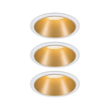 Paulmann Zestaw opraw ściemnialnych COLE LED 3x6,5W 2700K IP44 biały/złoty