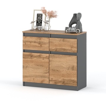 Komoda OLA szafka 80 cm 2 szuflady nowoczesna pojemna rtv system LUX