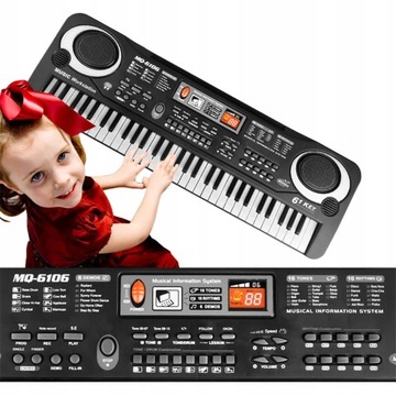 КЛАВИАТУРА ФОРТЕПИАНО ОРГАН 61 ДЛЯ ДЕТЕЙ + МИКРОФОН