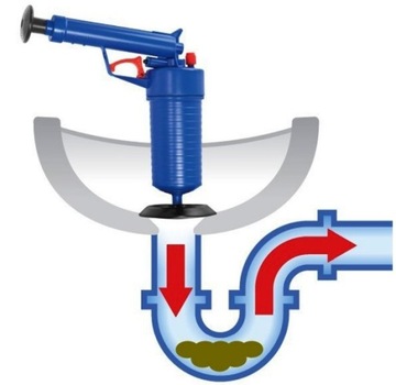 Пистолет для разблокировки труб, вантуз для унитаза, раковина, ванна, умывальник