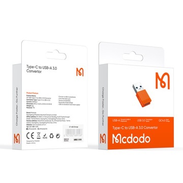 MCDODO АДАПТЕР USB 3.0 НА USB ТИПА C АДАПТЕР