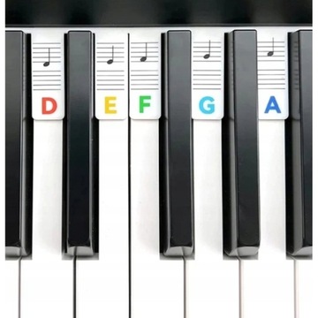 Съемные этикетки для нот для фортепиано для обучения начинающих детей.