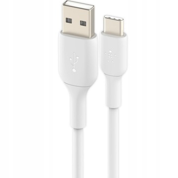 Кабель Belkin Boost PVC с USB-A на USB-C, 1 м, белый, для зарядки и передачи данных