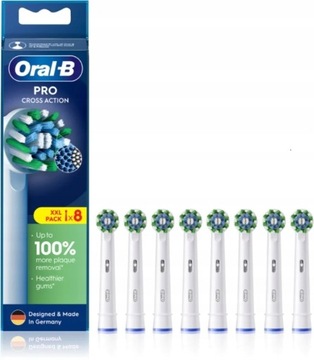 BRAUN ORAL-B CROSS ACTION PRO ORYGINALNE 8 SZTUK
