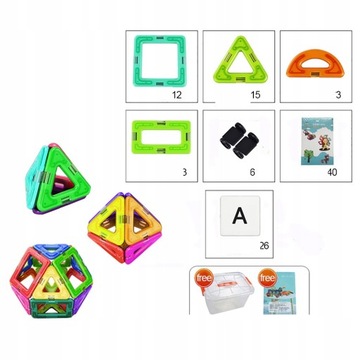 ZABAWKA KLOCKI MAGNETYCZNE MAGICAL MAGNET ZABAWKI PREZENT DLA DZIECI