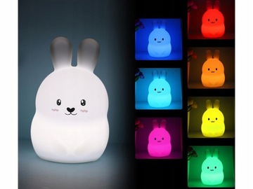 Ночной светильник SOFT RABBIT для детей, цветной СИЛИКОНОВЫЙ RGB светодиод + пульт дистанционного управления