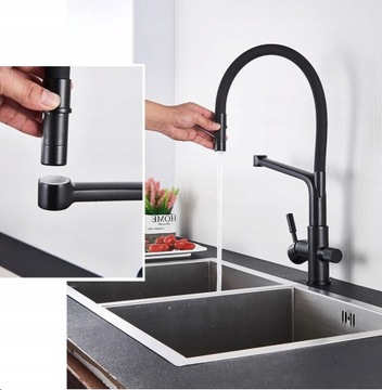 Смеситель для кухни с фильтром ЧЕРНЫЙ