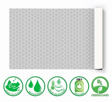 Защитный коврик 120х60 для письменного стола Grey Hexagons