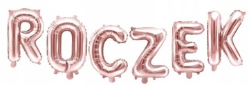 Balony Foliowe Literki Roczek Rose Gold 1 Urodziny