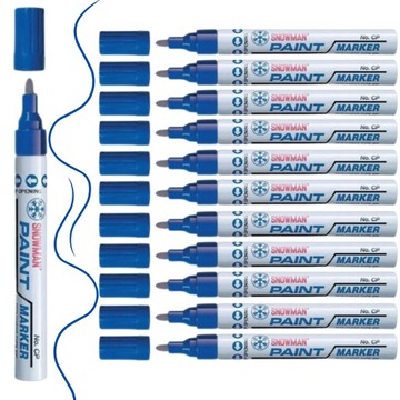 Pisak olejowy z farbą marker SNOWMAN CP BLUE niebieski gruby 1,5-3mm 12 szt