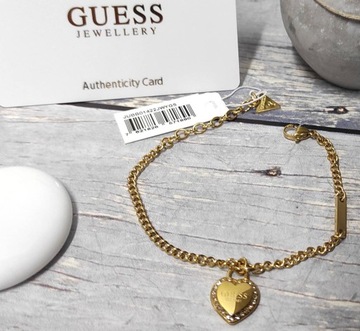 ZŁOTA BRANSOLETKA GUESS FINE HEART SERCE JUBB014