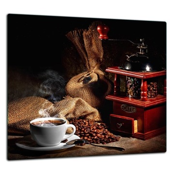 SZKLANY PANEL OCHRONNY DO KUCHNI 65x60 KAWA LACOBEL SZKŁO HARTOWANE KUCHNIA