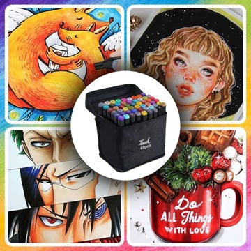 MARKERY ALKOHOLOWE 48 SZT Flamastry Mazaki Pisaki Dwustronne Pro + TORBA