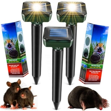 3x SILNY ODSTRASZACZ SOLARNY KRETÓW GRYZONI NA KRETY NORNICE WIBRACYJNY XXL