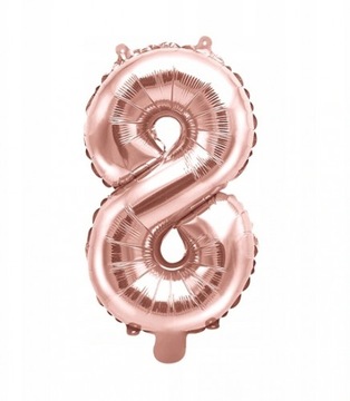 BALON FOLIOWY CYFRA 8 ROSE GOLD NA HEL DUŻY 110CM