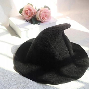 wełniany kapelusz czarownicy - czarny