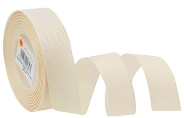 WSTĄŻKA rypsowa taśma tasiemka 3,8cm/25y krem