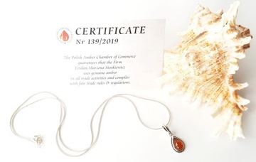 Серебряный КУЛОН с ЯНТАРЕМ в ПОДАРОК ​​+ цепочка.