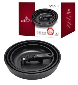 ZESTAW 3X GERLACH NIEZAWODNYCH PATELNI 20/24/28cm SMART INDUKCJA