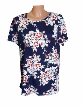 Elegancka damska bluzka krótki rękaw kobieca XXL