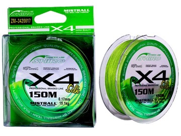 PLECIONKA MISTRALL SHIRO X4 0,02 mm / 150m ZIELONA