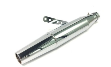 ГЛУШИТЕЛЬ МОТОЦИКЛА ХРОМ ЧЕРНЫЙ УНИВЕРСАЛЬНЫЙ ВЫХЛОПНОЙ ДЛИННЫЙ