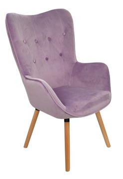 FOTEL USZAK SKANDYNAWSKI RETRO SALON COZY FIOLET