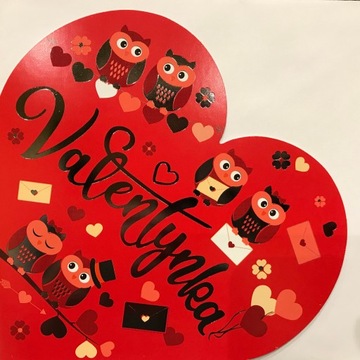 Kartka Walentynki serce Walentynka + koperta tekst