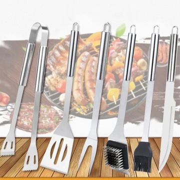 Zestaw do grilla akcesoria przybory do grillowania stal nierdzewna 21W1